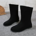 thumbnail image 7 of Bnwani Women Boots Ankle Pile Toe Flat Comfortable Knight Suede Boot Black Size 5.5, 7 of 7