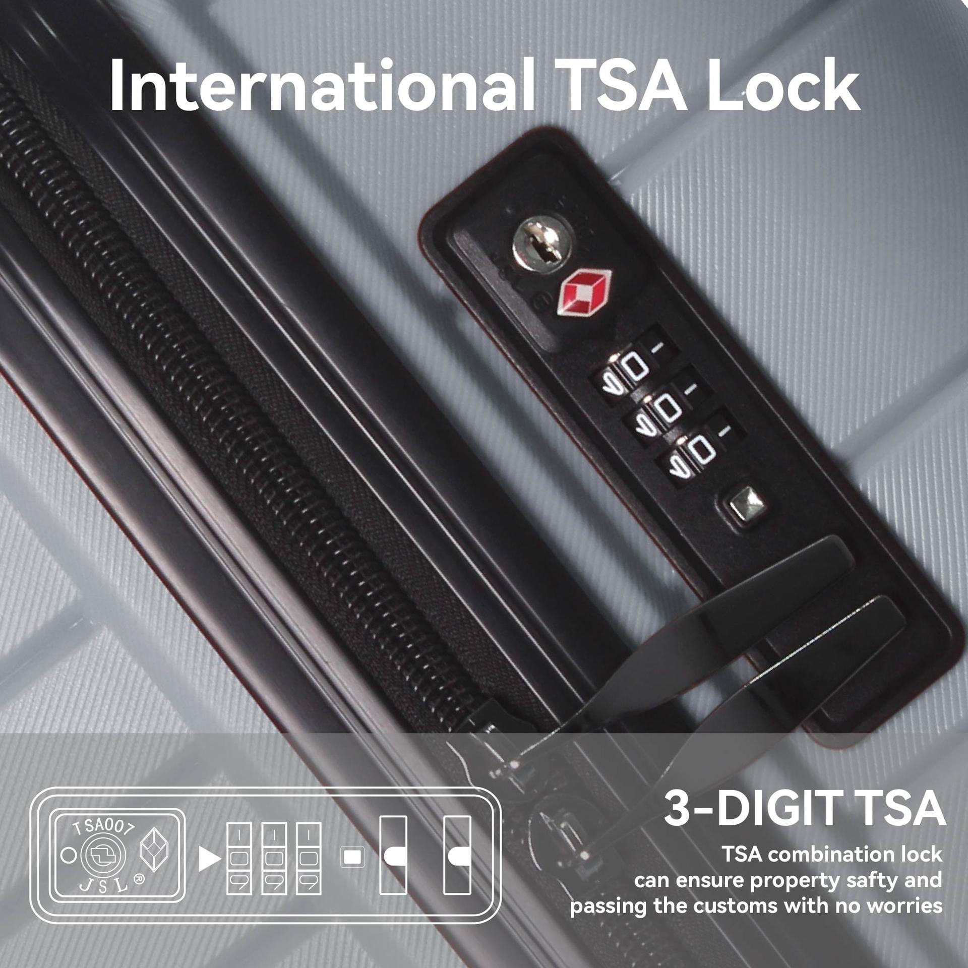 3-Piece Hardshell Luggage Set with TSA Lock, Spinner Wheels, Lightweight PP Suitcase (20/24/28 in)