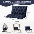 thumbnail image 2 of Snubbull Swing Replacement Cushion, Outside Bench Cushion with Backrest, 1-2 Seater Cushion with 6 Ties for Outdoor Furniture, 47 x 40 x 5 inches Porch SwingCushion Garden Bench, Navy Blue, 2 of 7