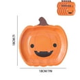 thumbnail image 2 of Halloween Party Supplies, Disposable Paper Dinner Plates, Cute Pumpkin Design 7 Inch Halloween Tableware, Orange Color, 10 Pieces Pack, Lightweight and Eco-Friendly Party Accessories, 2 of 7