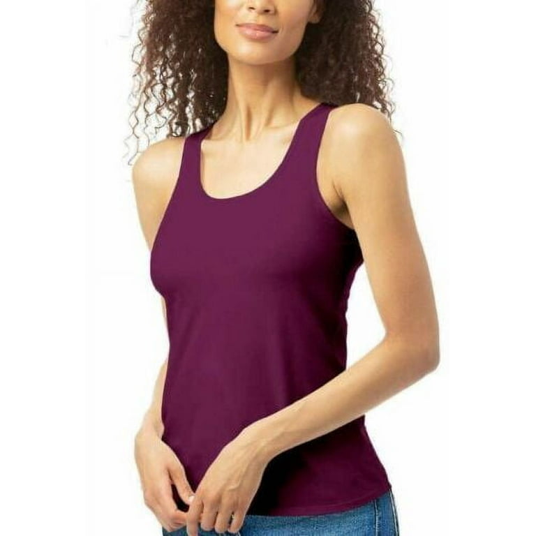 Lucky Brand Ladies' Cotton Stretch Tank Top 4 Pack, Red/Gray/Blue/Olive  Small 