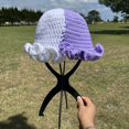 thumbnail image 3 of Handmade Crochet Bucket Hat for Woman Teen Outdoor Commute Fisherman Hat Ruffled Brim Winter Windproof Carnival Hat, 3 of 21