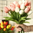 thumbnail image 4 of Wosthever Mini flor artificial, lirio único, tulipán, flor monarca, flor falsa de PU, decoración para el hogar y la Oficina, decoración para Flores artificiales rojo Wosthever HA6563-04B, 4 of 6