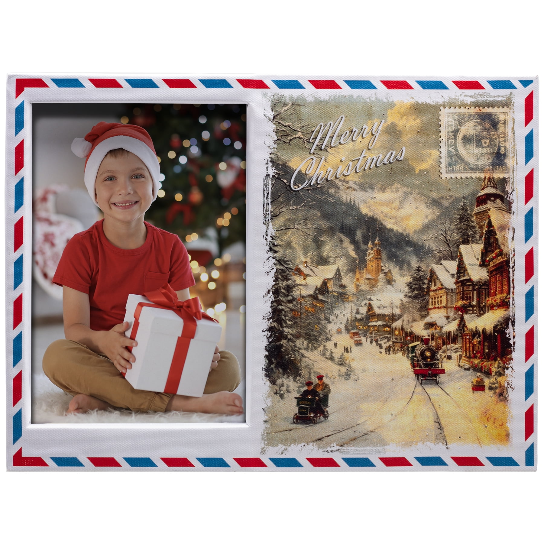 Cornice Natalizia Luminosa In Resina 4x6 - Con Luci Colorate E Decorazioni - Regalo Di Natale - 2