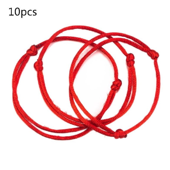 XINYTEC 10Pcs Women Men Lover Simple Red Cord Bracelet Good Luck String Kabbalah Protection Knot Amulet Wristband Jewelry Faith Rope Gifts