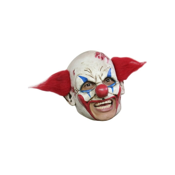 Clown Deluxe Chinless Mask with Red Hair Adult Halloween Accessory