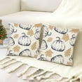 thumbnail image 6 of Fall Pillow Covers 20x20 Inch Set of 2 Blue Pumpkin and Orange Maple Leaf Throw Pillow Covers Fall Autumn Indoor Outdoor Decorative Pillow Case Thanksgiving Harvest Farmhouse Couch Sofa Decoration, 6 of 6