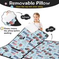 thumbnail image 3 of Monster Cartoon Truck Blue Pattern Teens Toddler Nap Mat with Pillow, Sleeping Mat Bag for Preschool Daycare 60"x20", 3 of 6