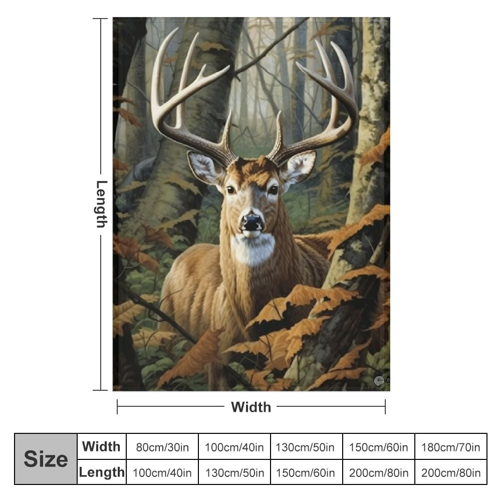 BCIIG  Camo Buck Deer Fleece Blanket for Bed,Queen Size Woodland Fleece Throw Blanket for Men, Women and Kids - Super Soft Plush Deer Blanket Throw, Queen size blanket 60x80in