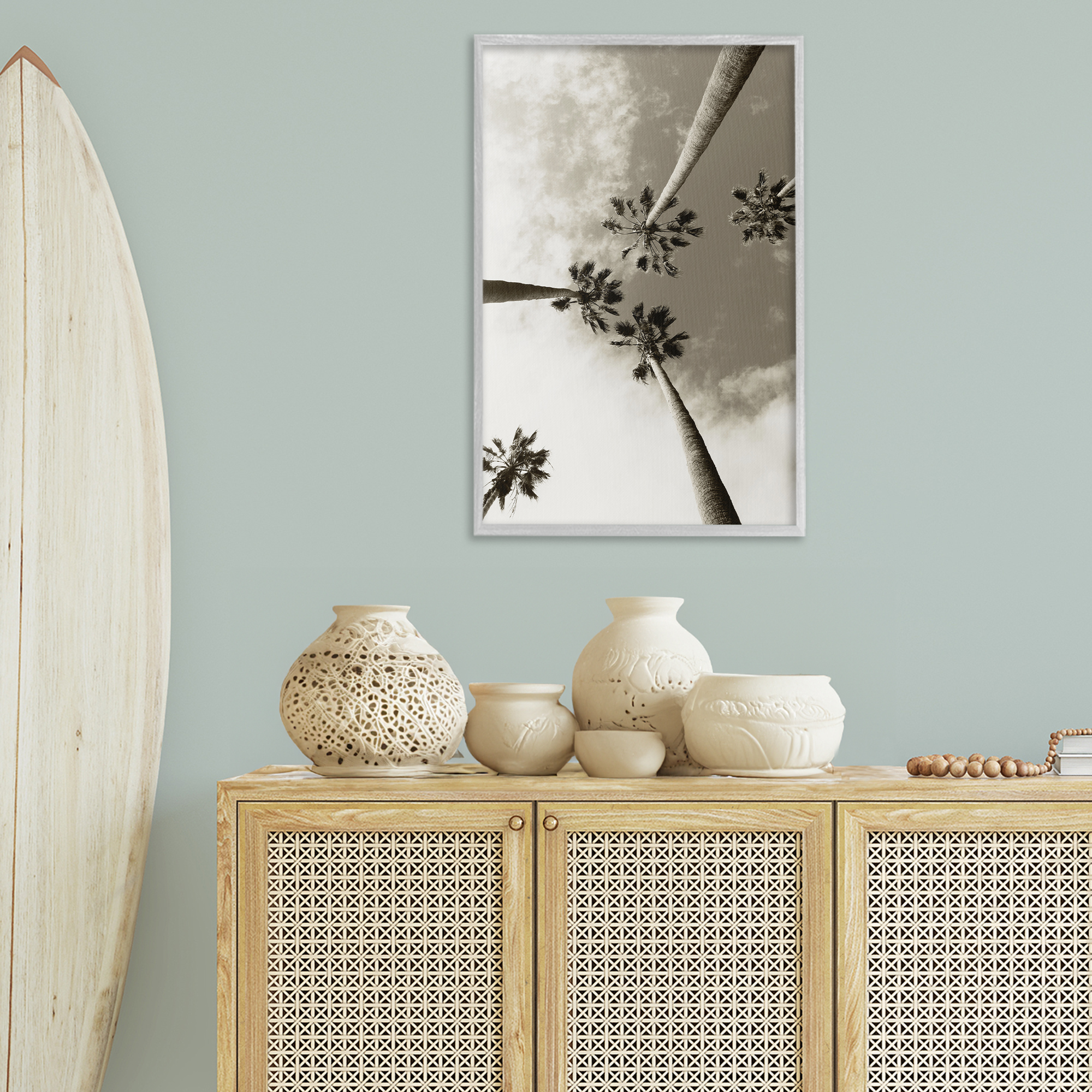 Stupell Industries Centric Palm Trees Botanical & Floral Photography Gray Framed Art Print Wall Art, 20 x 30