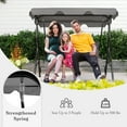 thumbnail image 6 of Gymax 3-Person Swing Chair Porch Swing Seat w/ Adjustable Canopy Removable Cushion Gray, 6 of 9