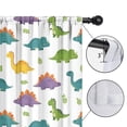 thumbnail image 4 of Blackout Kids Curtains,White Cartoon Dinosaurs Leaves Pattern Childrens Insulated Curtains Set Of 2,Bedroom Essentials,Toddler Room Decor 42"x54", 4 of 5