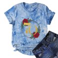 thumbnail image 2 of Camiseta de mujer Camisetas Cuello redondo Camiseta de manga corta Estampado de letras Tie-dye Camiseta Tops Blusa Regalo para mujeres Fridja  hjk6370, 2 of 4