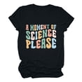 thumbnail image 3 of YHAJDS Women's Round Neck Tops Letter Print Short Sleeve Loose Casual Summer Daily Blouse, 3 of 7