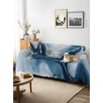 thumbnail image 3 of Navy Blue Marble Couch Cover for 2 Cushion Couch, Modern Abstract Ink Painting Washable Love Seat Sofa Covers Slipcover, Throw Sofa Covers for Pets, Furniture Protector 71"x102", 3 of 9