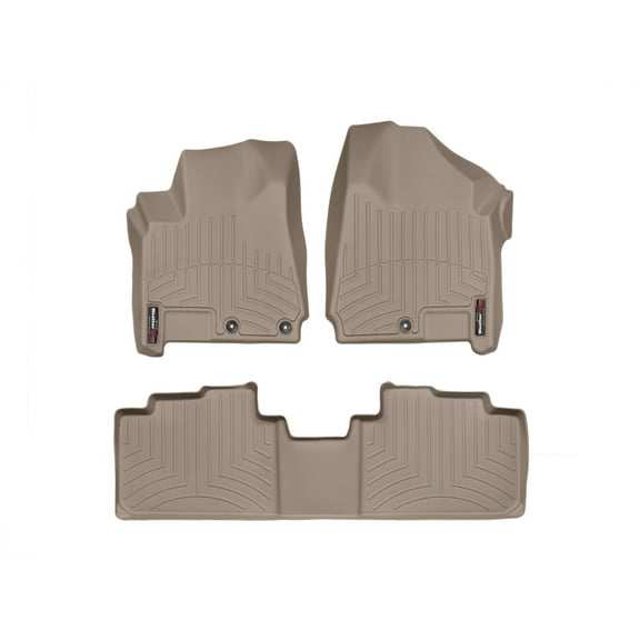 WeatherTech Custom Fit FloorLiners compatible with 2012-2012 Cadillac SRX - 1st & 2nd Row, Tan