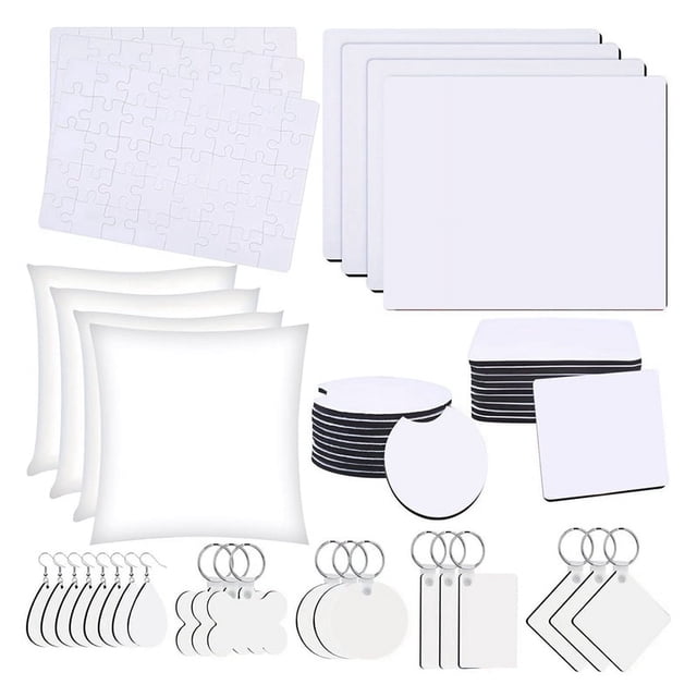 Juego de 82 Piezas de Productos en para Sublimación, Kit de Sublimación para Manualidades Navideñas, de Impresión Térmica para Manualidades