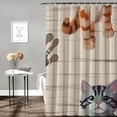 thumbnail image 2 of ONETECH Cute Cat Shower Curtain Set - Multiple Sizes, 100% Polyester Fiber, Mother's Day Bathroom Decor with Hooks 69x72, 2 of 7