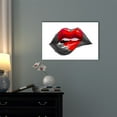 thumbnail image 2 of wall26 - Canvas Wall Art - Red Heart Shaped Print on Sexy Lips - Giclee Print Gallery Wrap Modern Home Art | Ready to Hang - 12x18 inches, 2 of 3