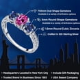 thumbnail image 2 of Gem Stone King 2.22 Ct Oval Pink Created Sapphire Blue Created Sapphire 925 Sterling Silver Ring (Size 9), 2 of 6