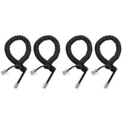 4 Pcs Black Ish Phone Cable Telephone Cord Landline Spring Spiral Phones Accessories Coiled Curve Pvc Copper