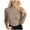131#Khaki, variant on Women's Mock Turtleneck Long Sleeve Ribbed Stretch Fitted, Thermal Lightweight Undershirt Beige ONE SIZE