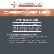 Tommie Copper Sport Compression Wrist Sleeve, Black, Adult, Small/Medium, Copper and Zinc Infused Muscle Recovery, 1 Sleeve