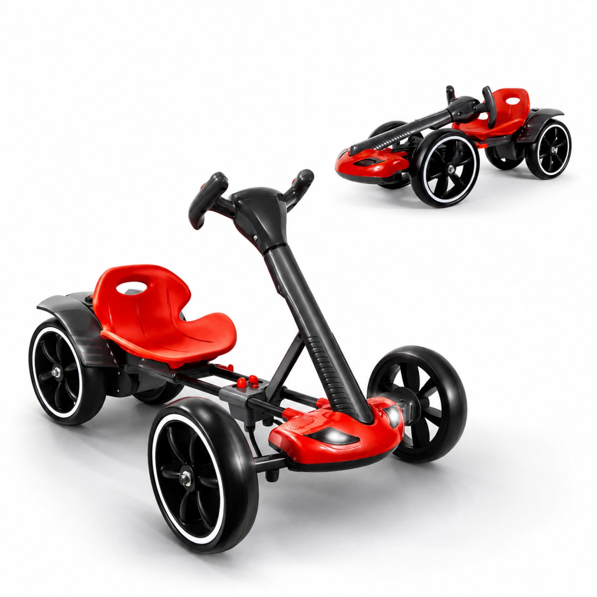 Nexrid Electric Drift Go Kart, Dual 390W Motors, Max 4 MPH, Drift Rear Tires, UL2272 & CPC Certified, Ride On Car for Kids 6+, Holds up to 120 lbs,Red