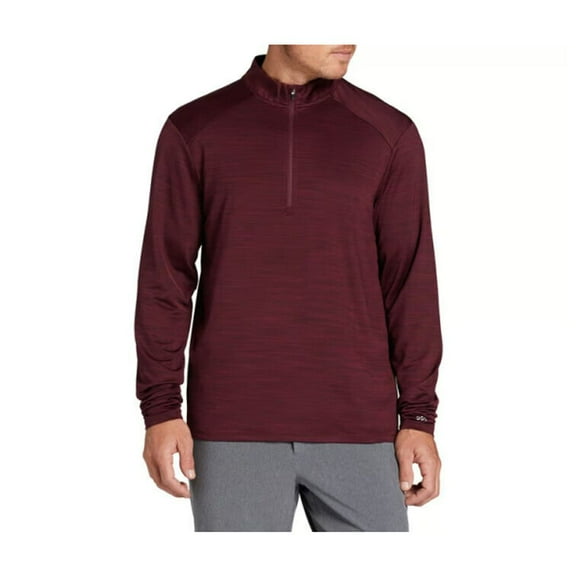 DSG Men's Movement 1/4 Zip Long Sleeve Shirt, Burgundy, Small