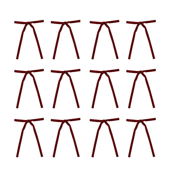 LanSuare 12Pcs Christmas Velvet Red Bows, Vintage Ribbon Bows Ornaments for Wreath Gift Wrapping, Treat Bag, Candy Bags, DIY Crafts, Holiday Decor