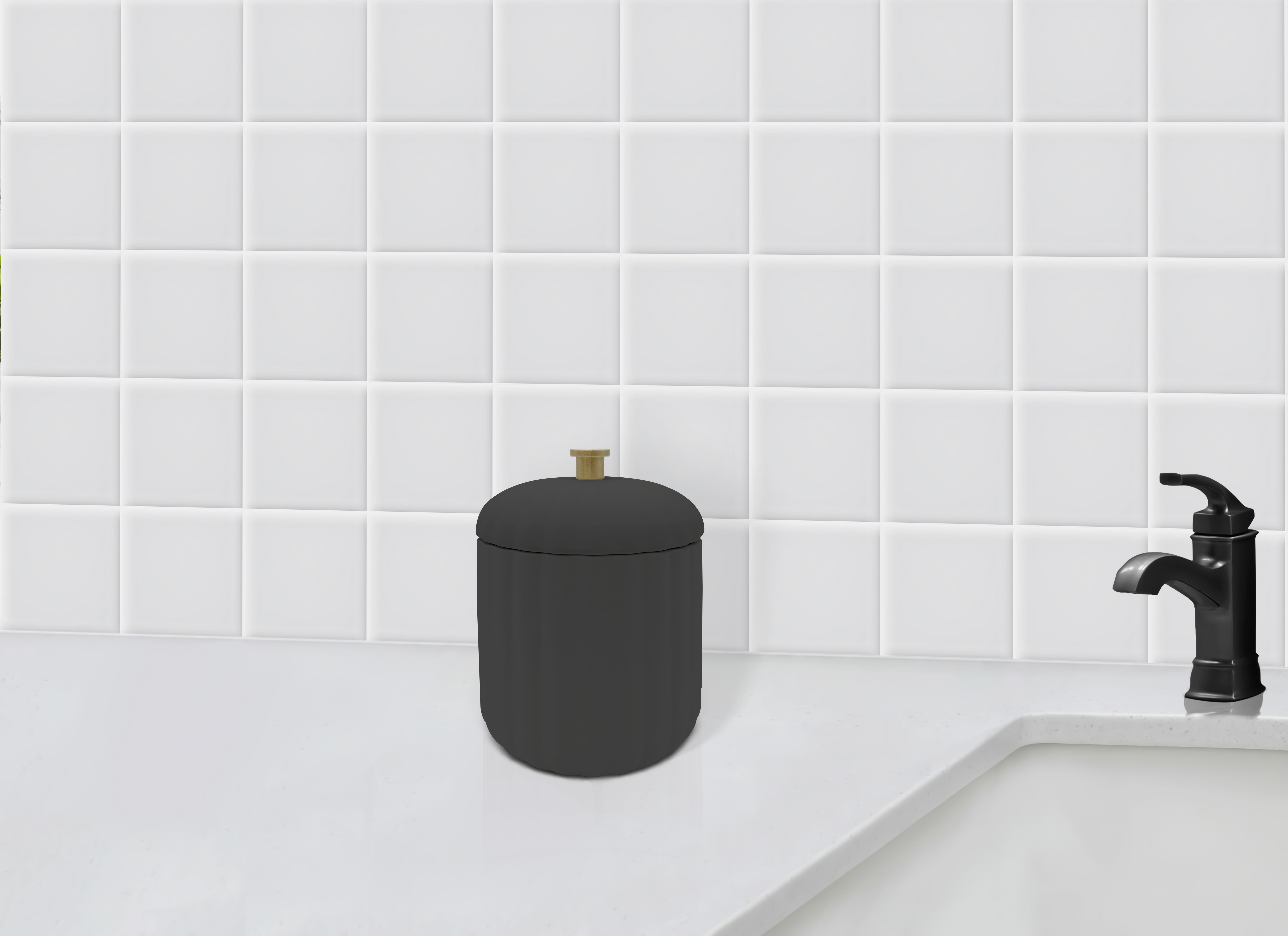 Beautiful By Drew Barrymore Bathroom Canister- Dark Gray