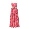 thumbnail image 1 of Kmbangi Summer Flower Print Sleeveless Dress with Detachable Shoulder Strap, 1 of 10