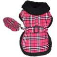 thumbnail image 2 of Doggie Design Plaid Sherpa Fleece Lined Dog Harness Coat, 2 of 3