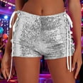 thumbnail image 2 of Byworldtasic Women's Carnival Sparkly Sequin Micro Shorts Y2k Low Rise Mini Booty Shorts, 2 of 9