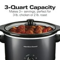 thumbnail image 3 of Hamilton Beach 3 Qt Slow Cooker, Stoneware Crock with Removable Pot, Black, 3 of 9