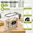 thumbnail image 2 of Recipientes para cereales Skroam, 4 unidades, 4 litros, herméticos con caño para verter, 2 of 7