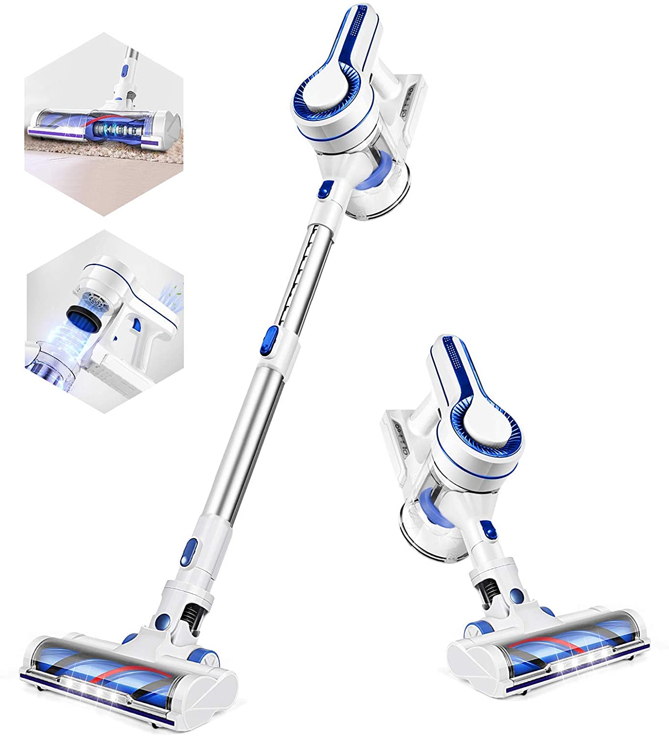 APOSEN Cordless Vacuum Cleaner, Upgraded Powerful Suction 4 in 1 Stick
