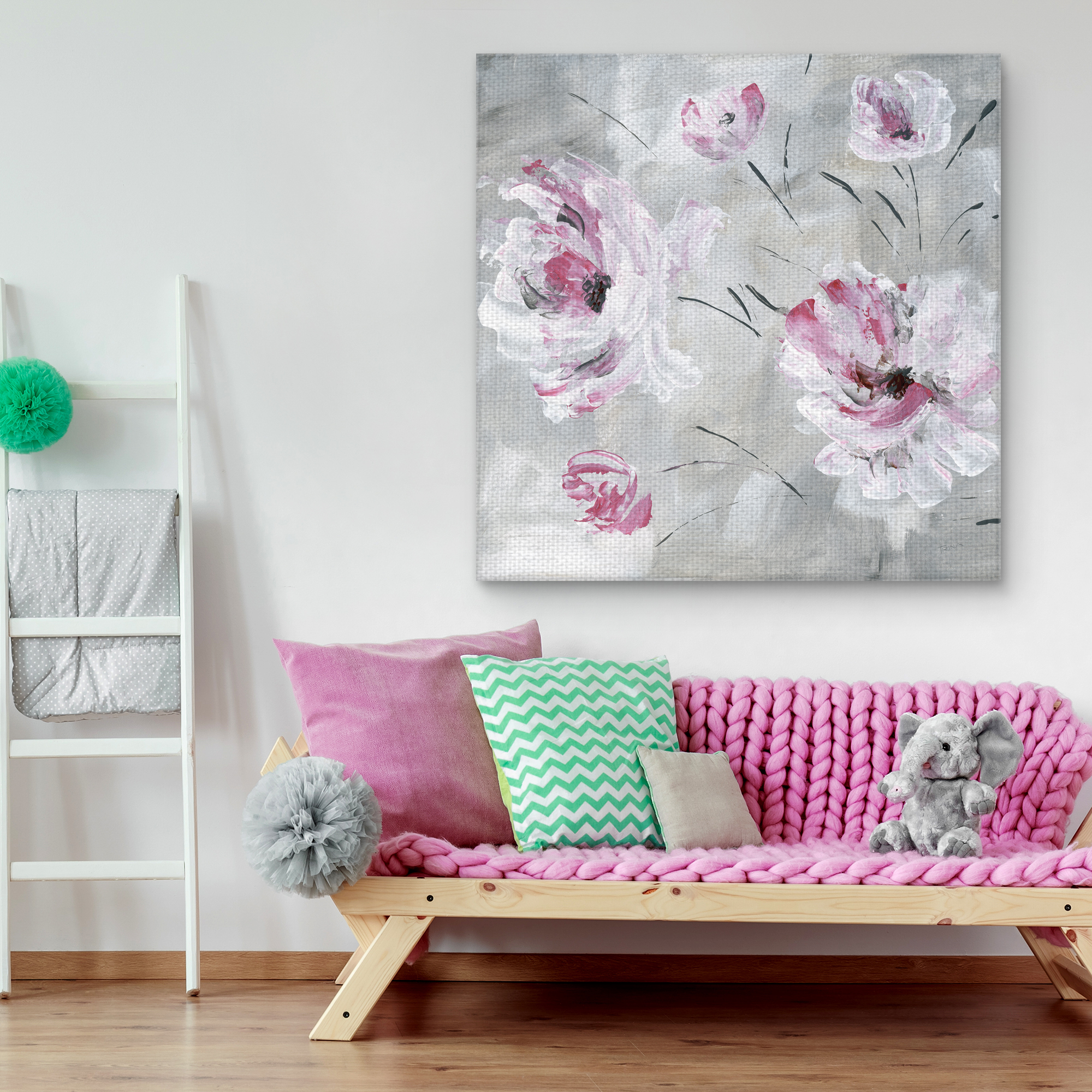 Masterpiece Art Gallery Blush Bloom I By Katrina Craven Canvas Art Print 35" x 35"