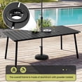 thumbnail image 6 of Crestlive Products 70" Patio Outdoor Dining Table for 6, Sturdy Aluminum Frame Wood-Grain Top with Umbrella Hole, Black, 6 of 9