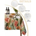 thumbnail image 2 of Burnt Orange Spring Floral Table Cloth, Summer Botanical Tulip Vintage Waterproof Tablecloth for Rectangle Tables, Reusable Washable Fabric Table Cover for Restaurant Kitchen Dining Tables 52"x70", 2 of 6