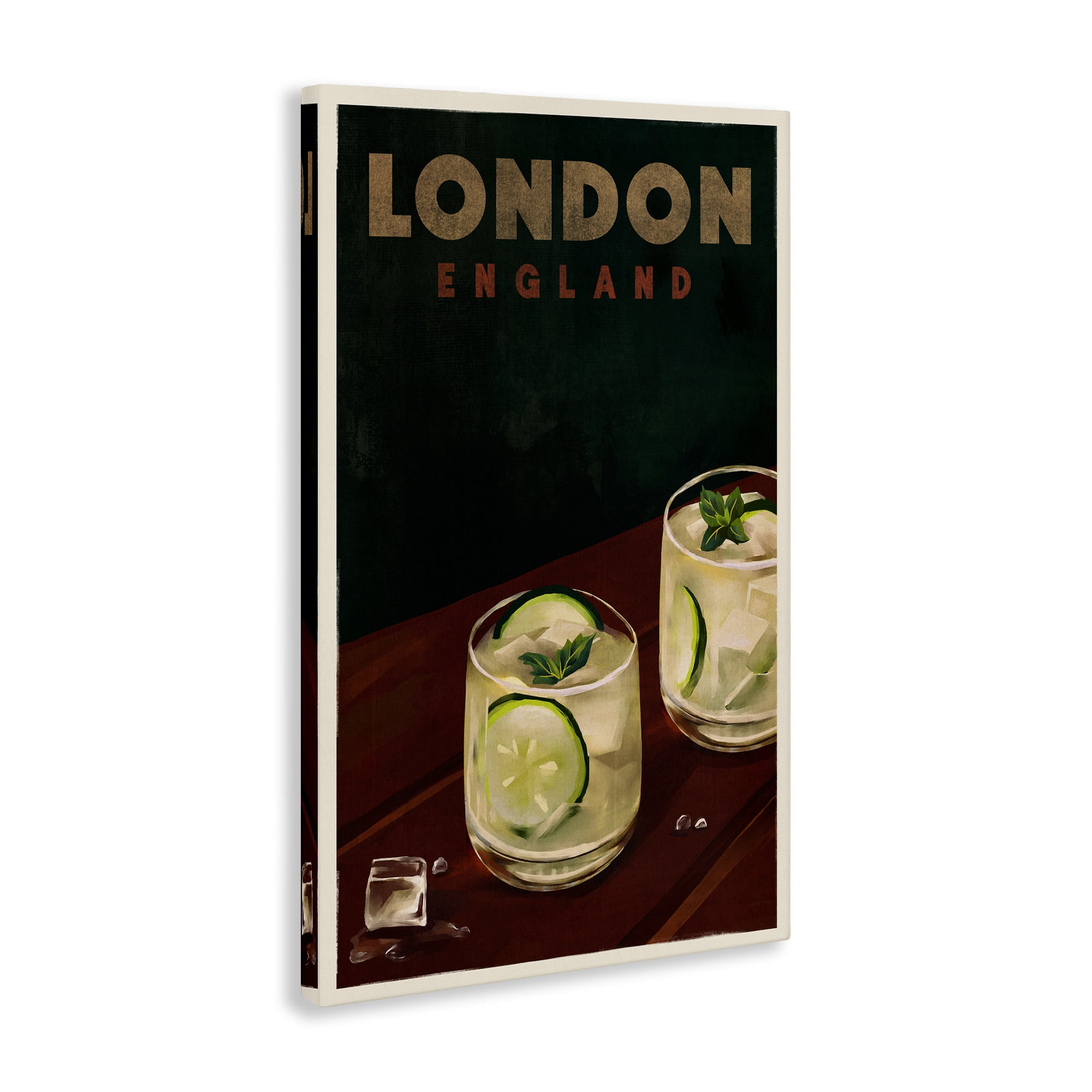 Stupell Industries London England Cocktail Food & Beverage Painting Wrapped Canvas Art Print Wall Art, 16 x 24