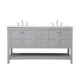 thumbnail image 3 of Elegant Decor Theo 60" Steel and Solid Wood Single Bathroom Vanity in Gray, 3 of 8