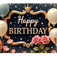 thumbnail image 4 of Yatrandify Decorative Design Happy Birthday Banner Elegant Frame Glitter Sparkle Balloon Decoration for Birthday Party Celebration Indoor Decoration, 4 of 8