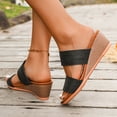 thumbnail image 5 of Mepaouo Womens Wedge Sandals Arch Support Platform Slides Two Strap Slip on Footbed Slippers Shoes, 5 of 7