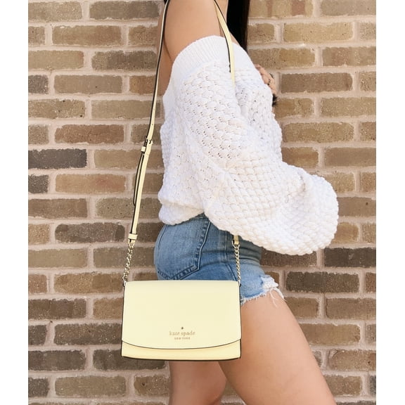 Kate Spade Staci Small Flap Chain Crossbody Lemon Fond Yellow