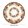 thumbnail image 3 of Fall Leaf Round Tablecloth, Rustic Farmhouse Thanksgiving Holiday Polyester Circle Table Cover for Dining Room Home Decor 47 In B, 3 of 6