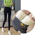 thumbnail image 4 of Gibobby Leggings Afelpados Mujer Leggings lana gruesos terciopelo para mujer, pantalones cálidos cintura alta estampados para otoño e invierno（Negro， XXXL), 4 of 5