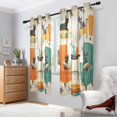 thumbnail image 2 of Yayeee Window Curtains Light Filtering 63"x42" Grommet Panel Pair Home Living Room Decor, Black Cats Reading, 2 of 7