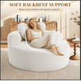 thumbnail image 6 of Muumblus 54" Oversized Round Indoor Chaise Lounge Chair, Boneless Cloud Couch, No Assembly Required, Floor Sofa Chair for Living Room, Beige, 6 of 9
