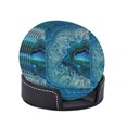 thumbnail image 2 of Posavasos de cuero de 6 piezas, bonitos posavasos de geoda turquesa y azul verdoso para bebidas, posavasos para tazas, regalo de inauguración de la casa, ideal para la decoración del hogar, 2 of 7
